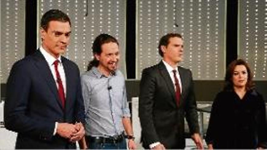 Sánchez, Iglesias, Rivera i Saénz de Santamaría, en el debat.