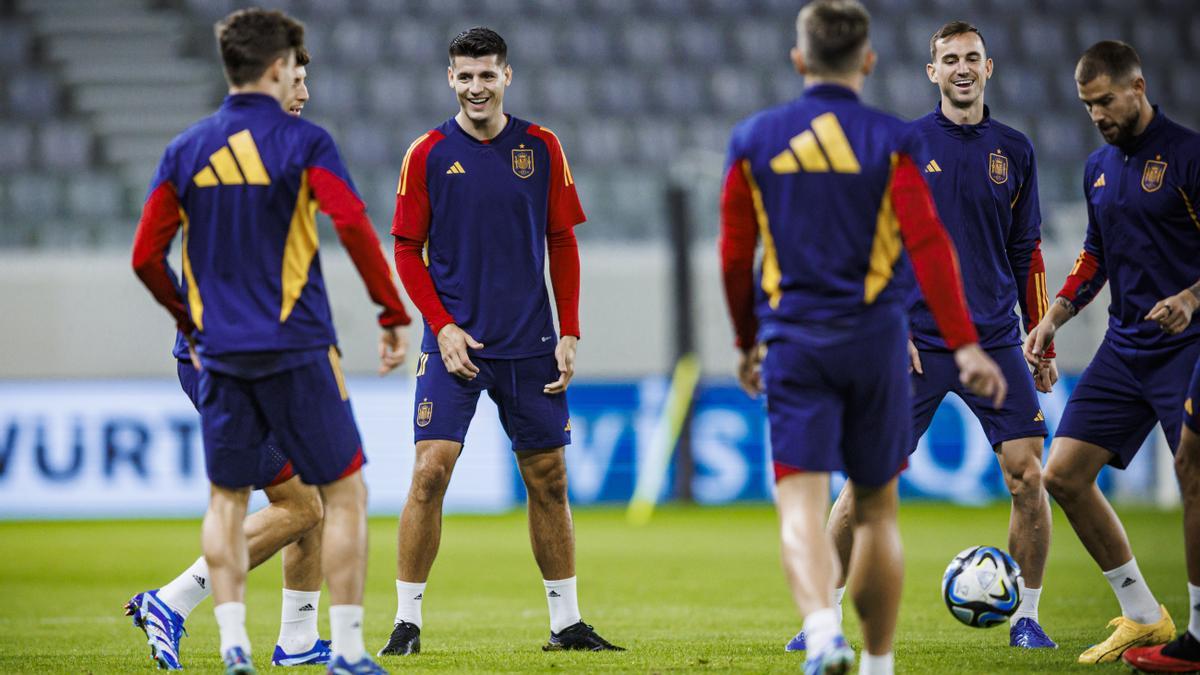 Entrenamiento de la selección española en el Limassol