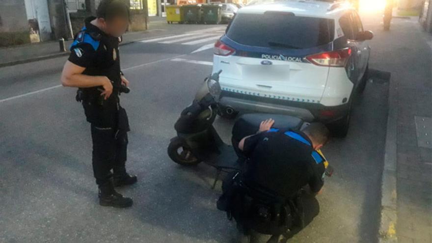 El ciclomotor interceptado. // Policía de Gondomar