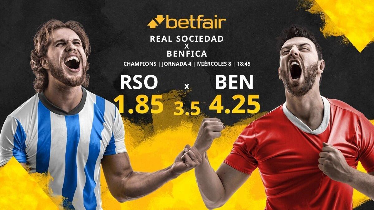Real Sociedad vs. SL Benfica: horario, TV, estadísticas, clasificación y pronósticos
