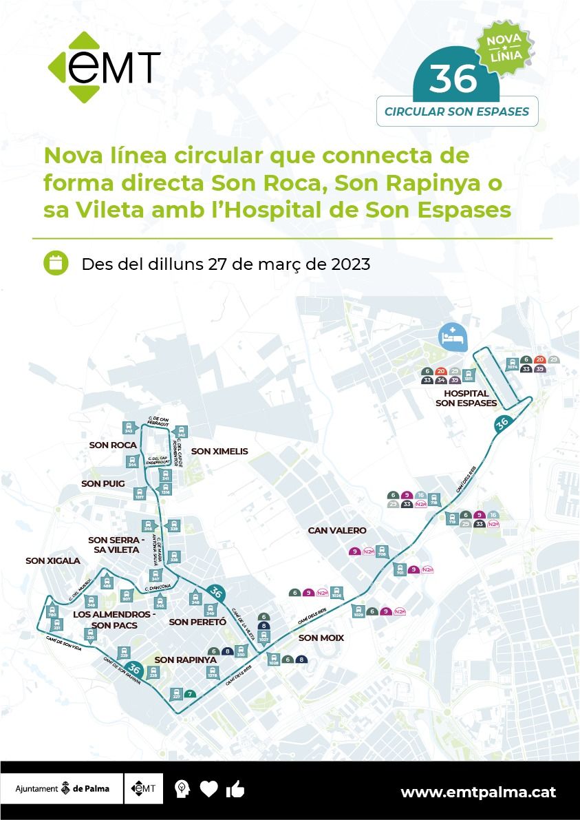 Recorrido y paradas de la nueva línea.