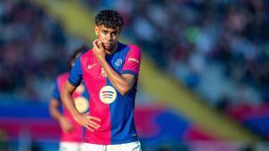 Lamine Yamal,durante el partido de liga entre el FC Barcelona y Las Palmas. Foto archivo