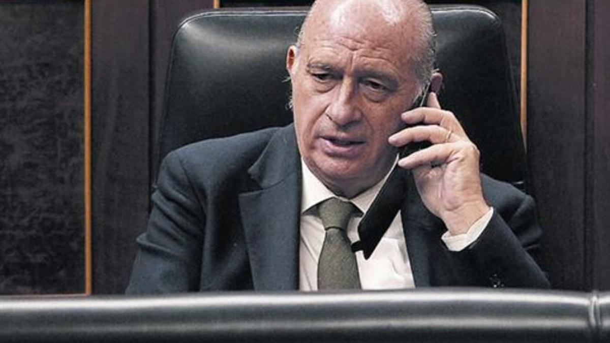 El ministro Jorge Fernández Díaz, el 31 de octubre, en el Congreso.