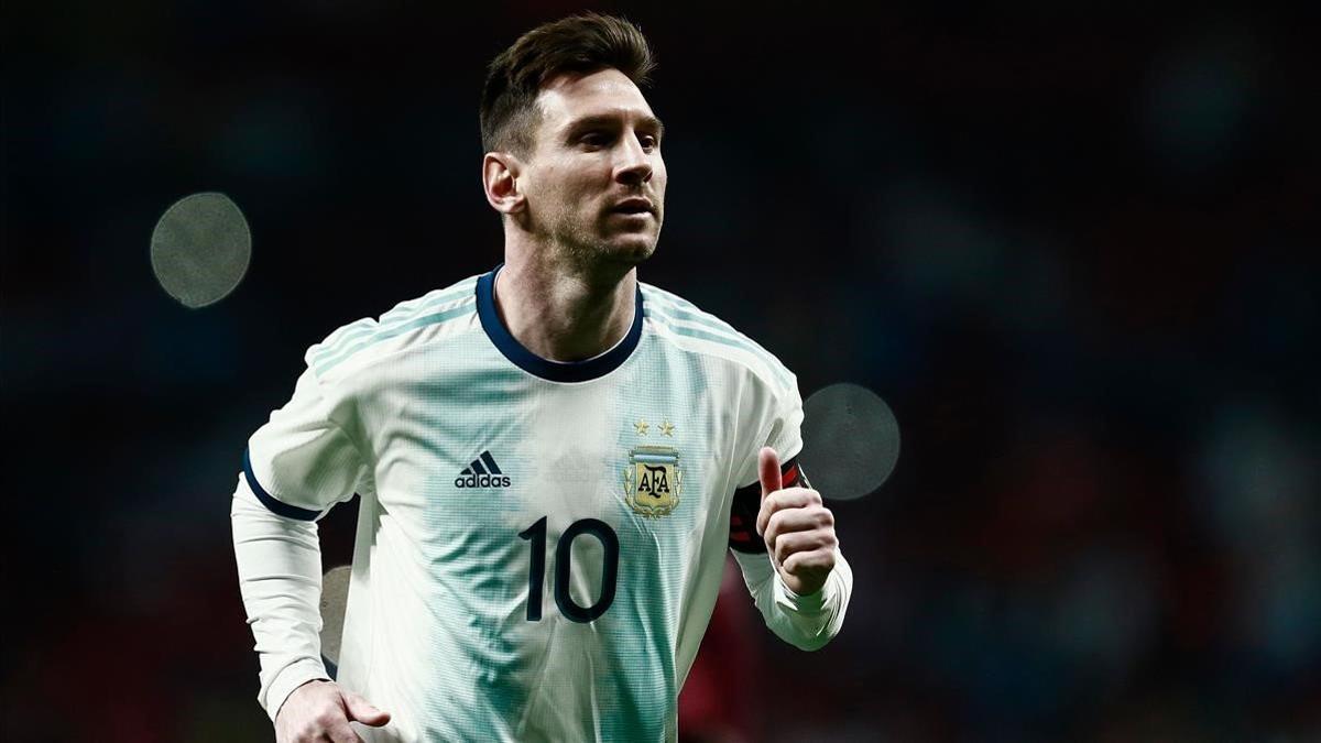 Messi, en el amistoso que perdió Argentina en el Wanda ante Venezuela.