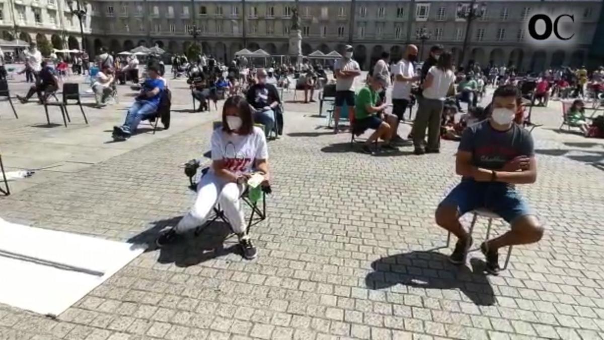 Protesta del 092 en la plaza de María Pita