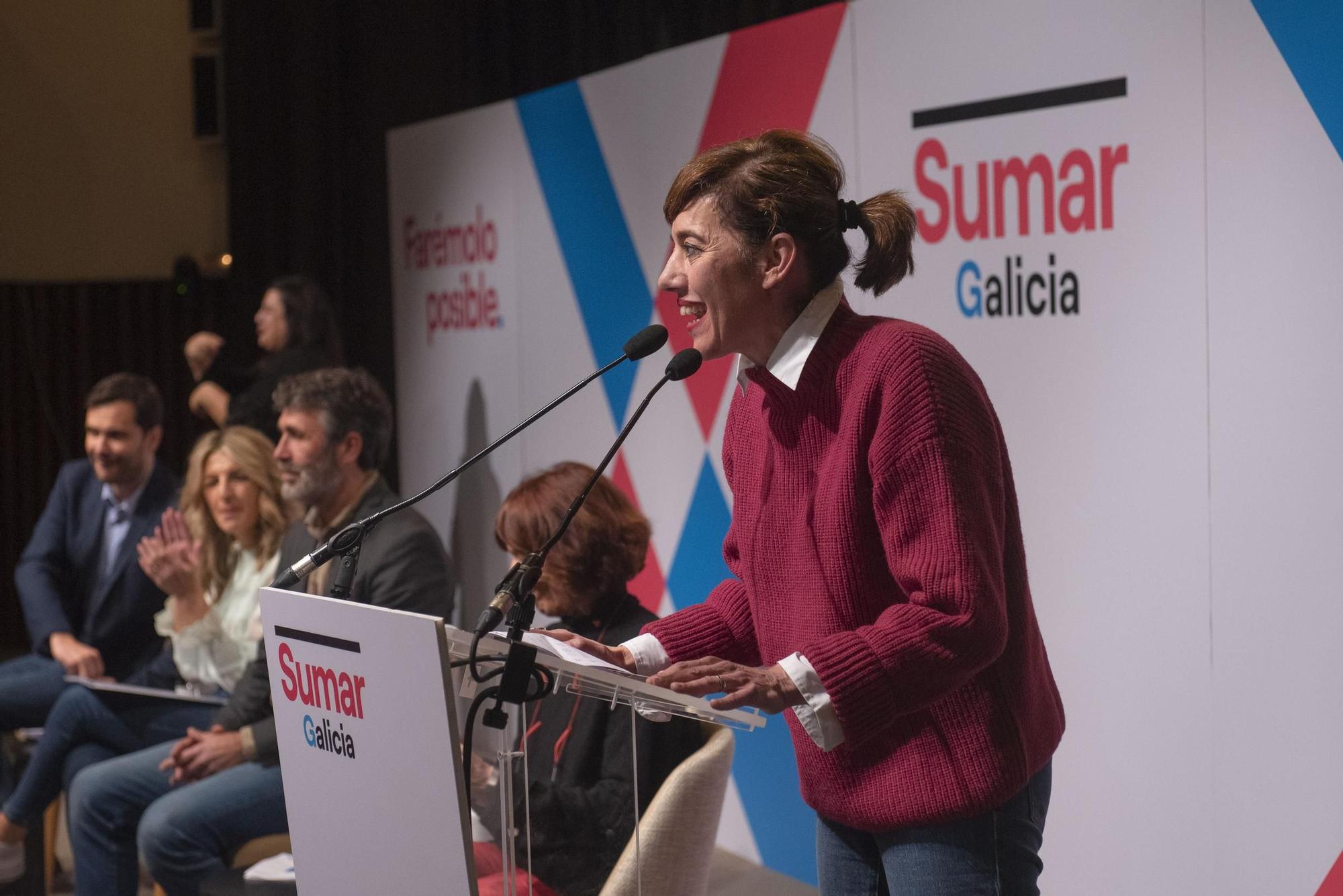 Yolanda Díaz, en un mitin de Sumar en A Coruña