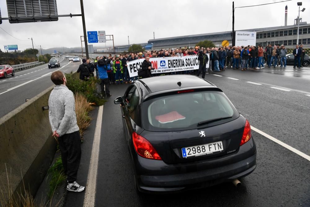 Manifestación de trabajadores de Alcoa en A Coruña