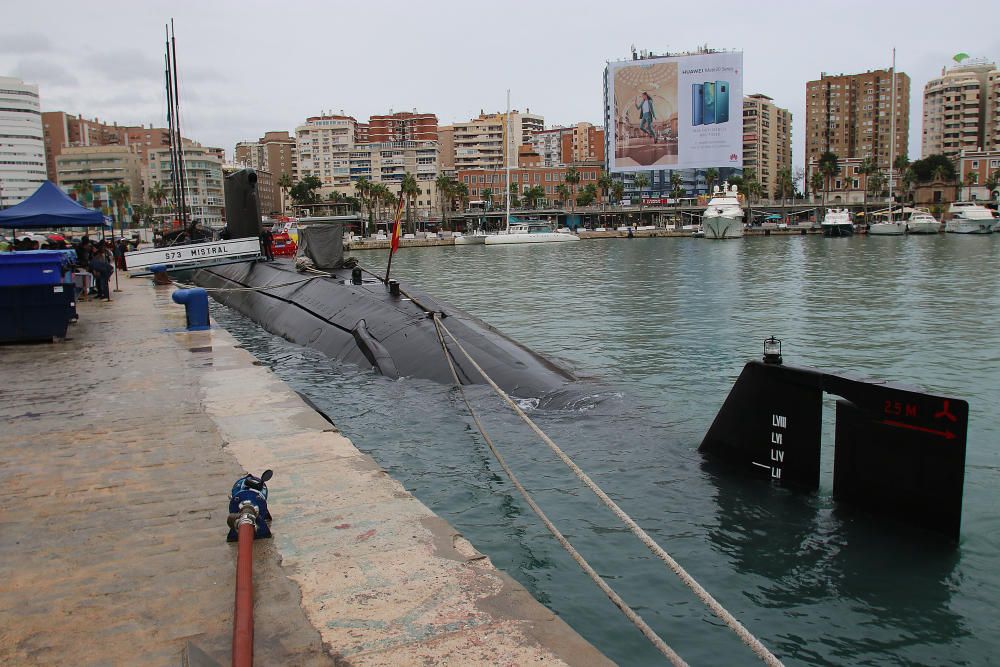 El submarino Mistral, en el Puerto de Málaga