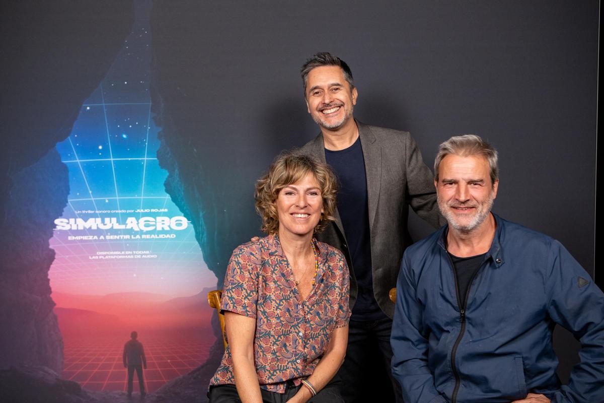 Mónica López, Isak Férriz, y Alberto San Juan, protagonistas de 'Simulacro'.