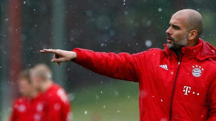 Guardiola en un entrenamiento con el Bayern.