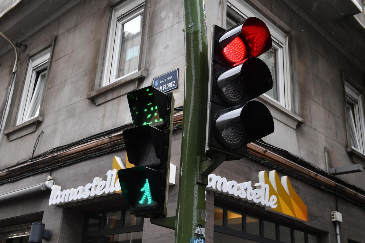 Un semáforo en A Coruña