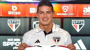 James Rodríguez durante su presentación con el Sao Paulo