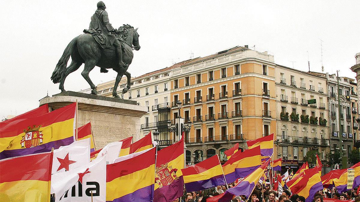 Foto de archivo de una marcha por la III República el centro de Madrid.