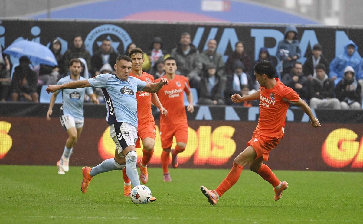 Un lance del Celta-Real Sociedad de la primera vuelta en Balaídos