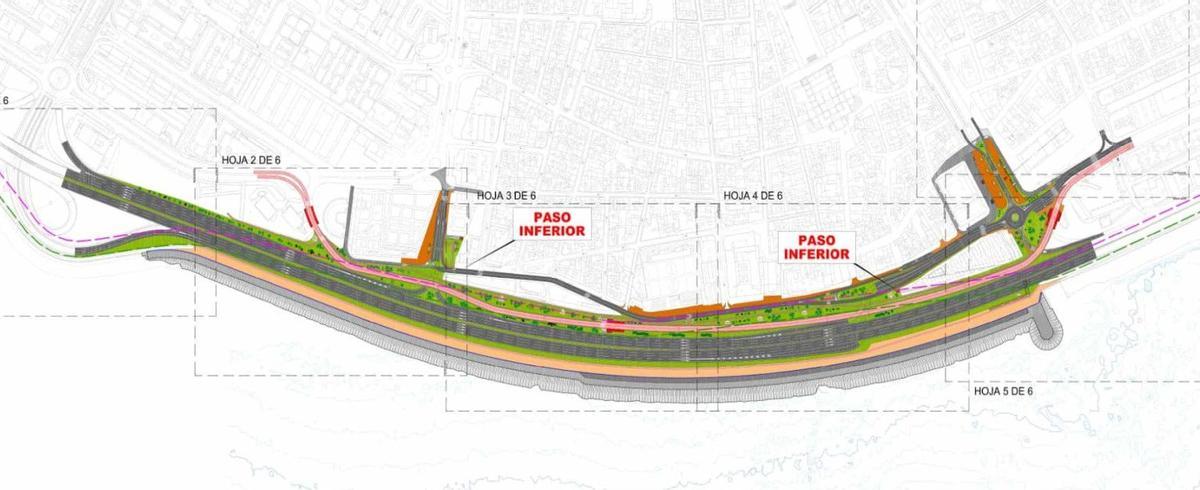 Plano de la ampliación de la Avenida Marítima de Las Palmas de Gran Canaria.