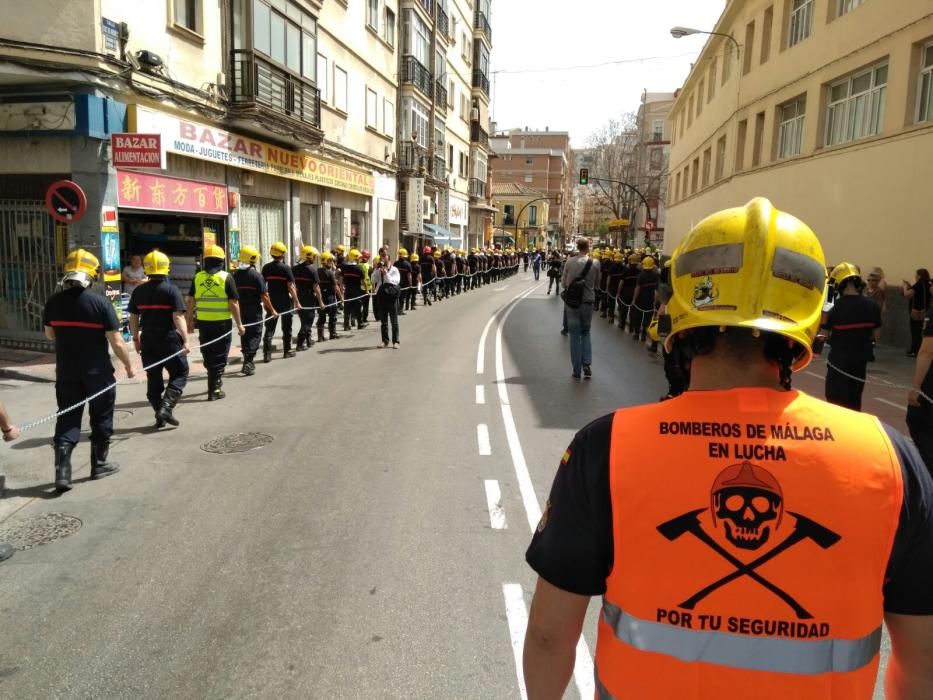 Manifestación de los bomberos de Málaga