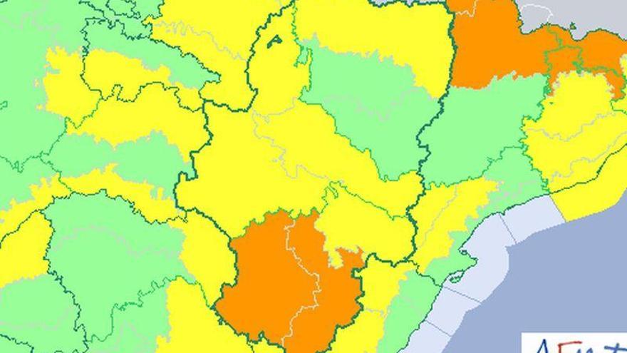 Alerta naranja en Teruel y amarilla en el resto por nevadas, lluvia y viento