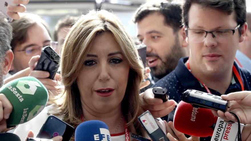 Susana Díaz, a su llegada al Congreso del PSOE