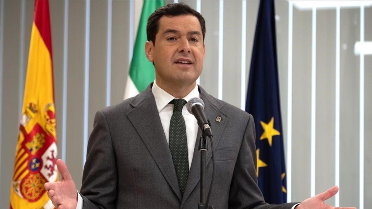 El presidente de la Junta de Andalucia  Juanma Moreno