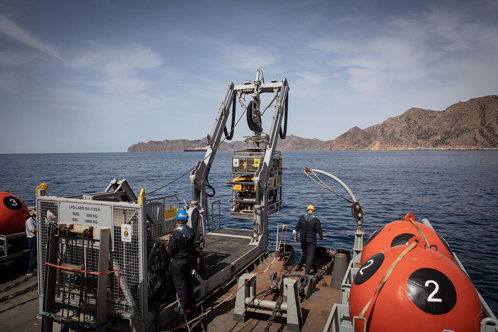 Demostración en Cartagena del nuevo robot de la Armada, el ROV ‘Leopard’