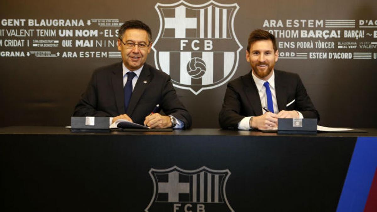 Leo Messi firmó su renovación con el Barcelona
