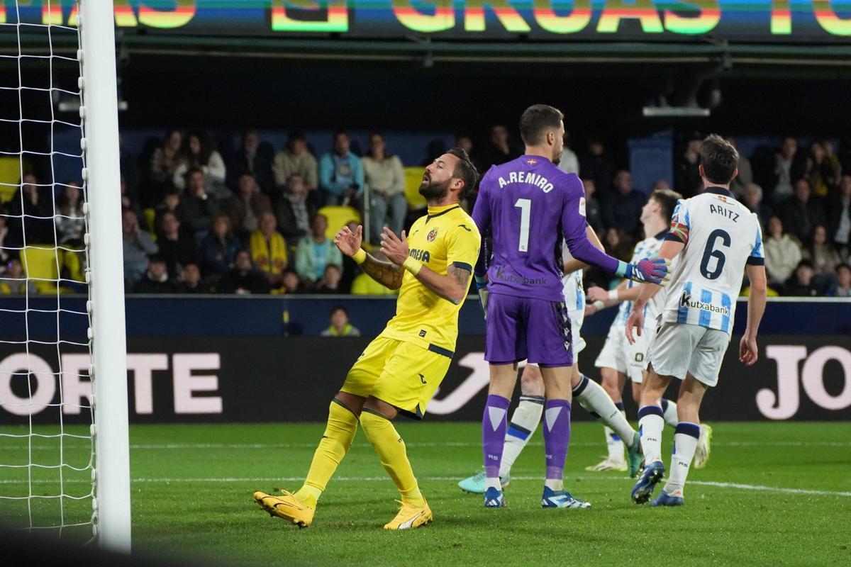 Dura derrota por 0-3 en La Cerámica del Villarreal ante la Real Sociedad en el ejercicio 2023/24.