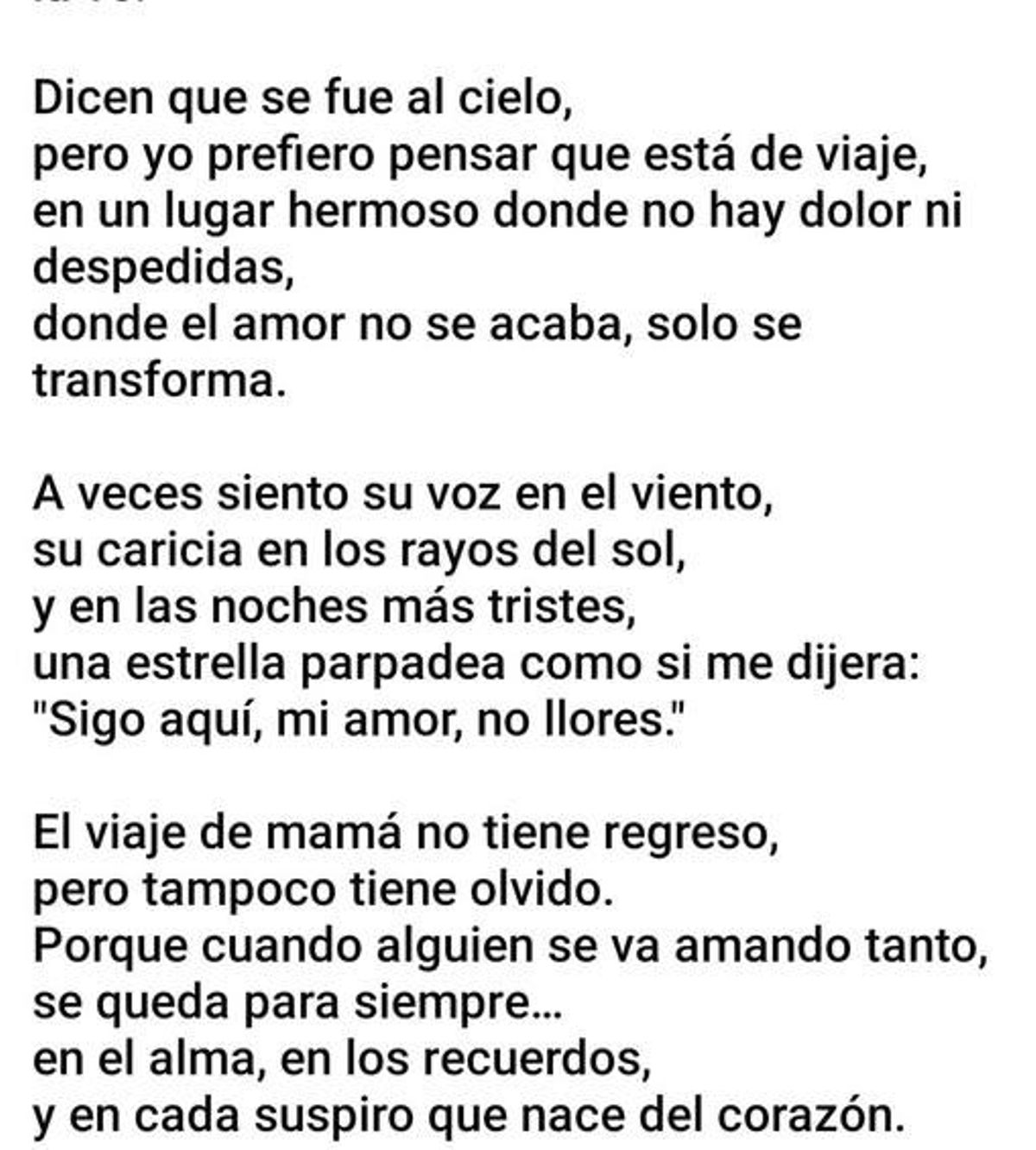 Carta del hijo de Manoli.