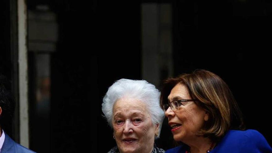 Teresa Álvarez, en mayo de 2014, tras declarar en la Audiencia Nacional.