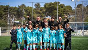 El Sub 9 B del Barça, primer equipo del fútbol base del Barça que se proclama campeón