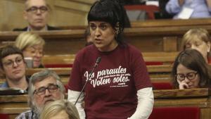 La diputada de la CUP Anna Gabriel, en el Parlament.