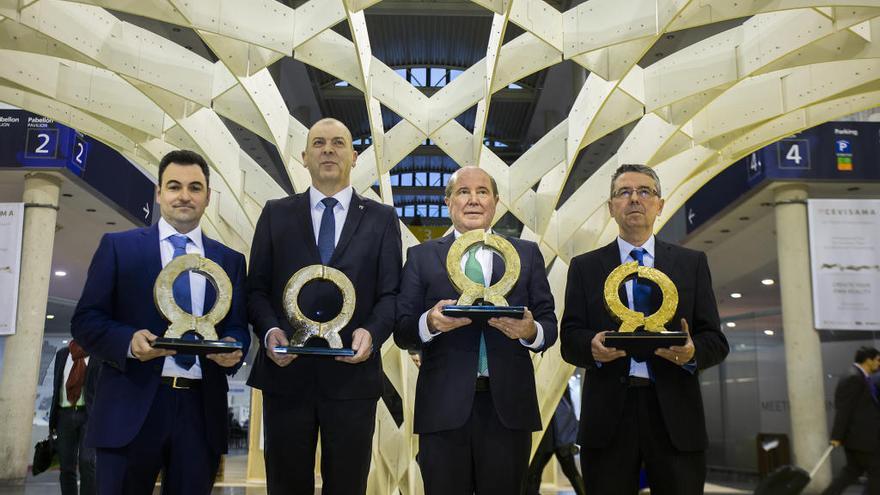 Joaquín Peris, director general de Peronda, el gerente de Kerajet, José Vicente Tomás, el presidente de Torrecid, Federico Michavila y el responsable de I+D+i de Ferro, Juan Usó.