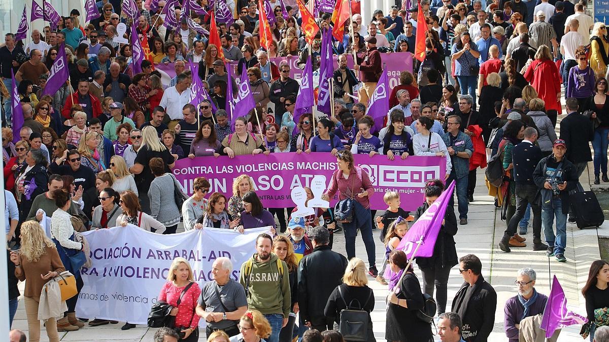 Manifestación del 25 de noviembre de 2018 contra la violencia sobre las mujeres.