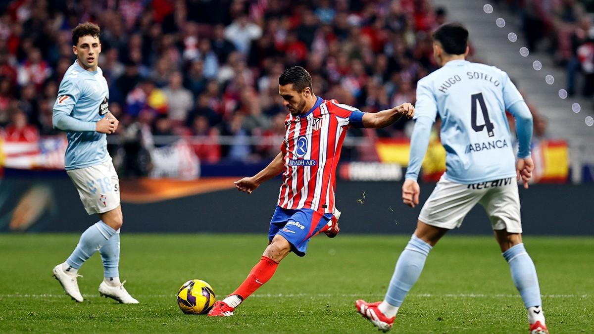 Koke sustituyó a Barrios ante el Celta de Vigo