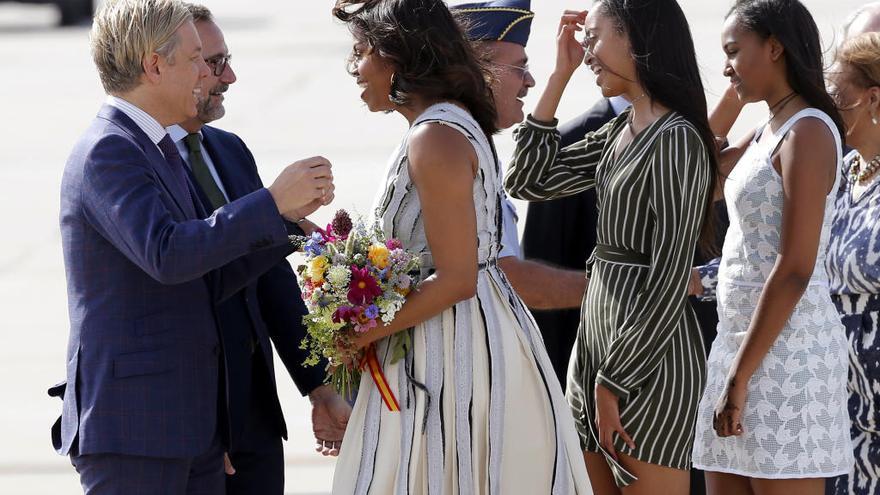 Michelle Obama, recibida por James Costos el pasado año en Madrid.