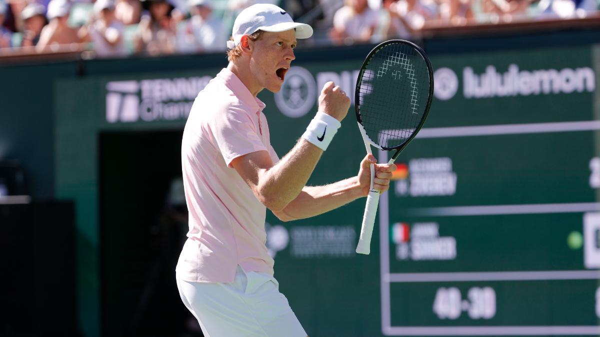 Sinner celebrando el pase a la final de Indian Wells