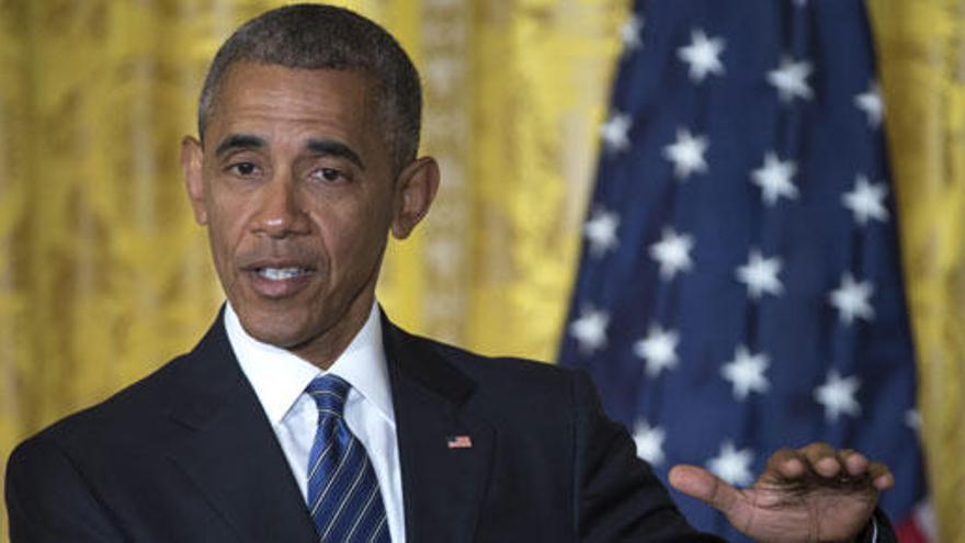 Obama, durante su rueda de prensa.