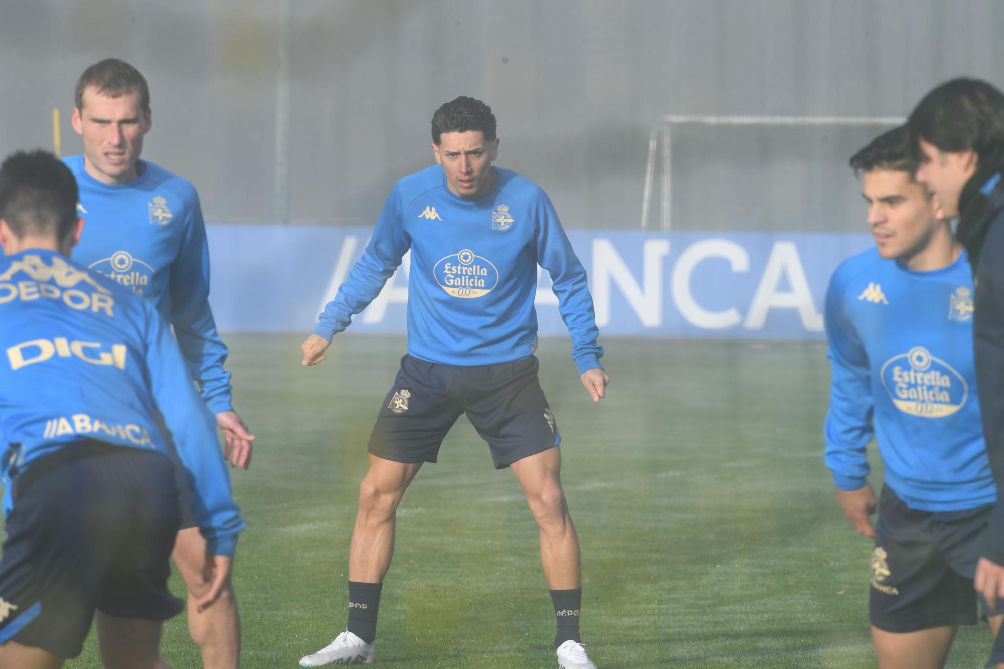 Primer día de entrenamiento de Saverio y Lebedenko con el Dépor