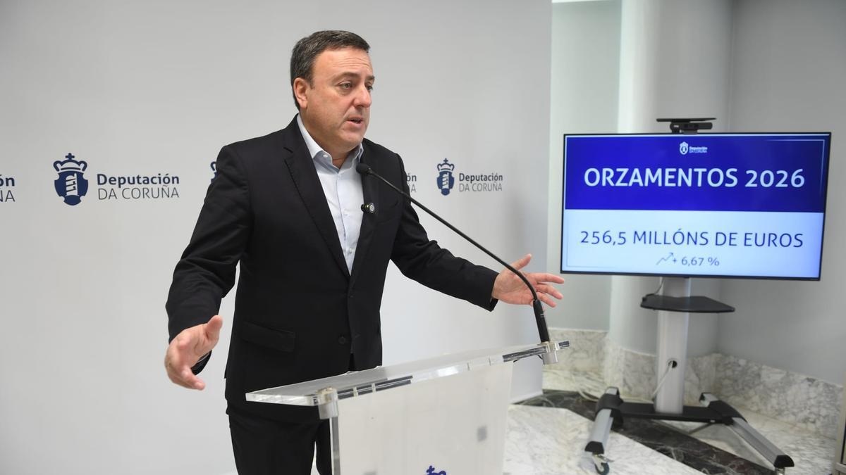 Valentín González Formoso, en la presentación de los presupuestos