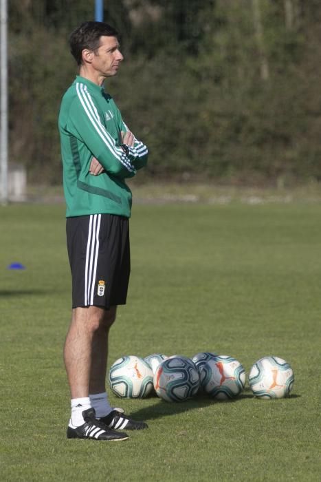 El entrenamiento del Oviedo de esta mañana