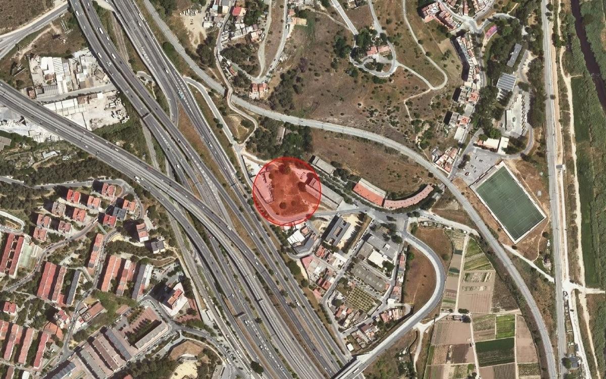 Nueva ubicación provisional del campo de fútbol municipal de Vallbona