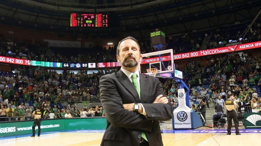 Joan Plaza, tras su último partido con el Unicaja.