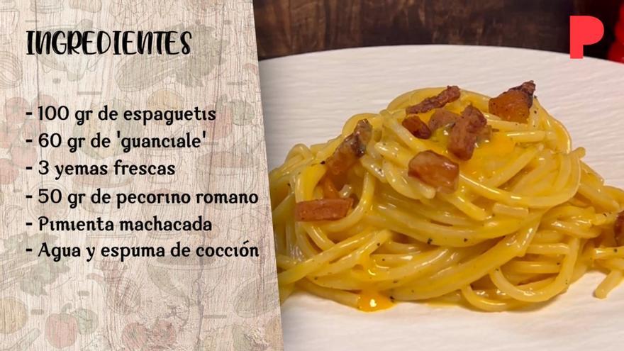 Espaguetis casi a la carbonara