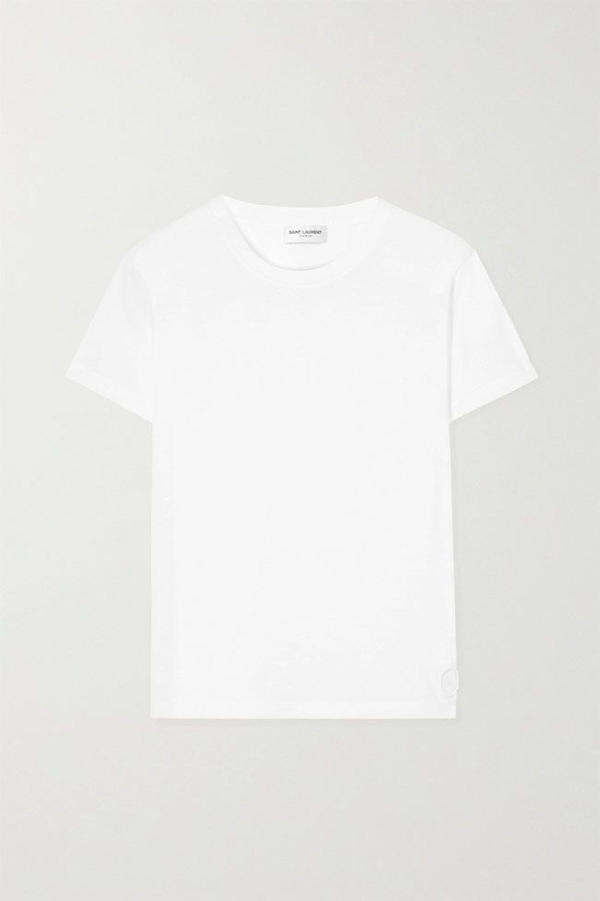 Camiseta blanca de algodón, de Saint Laurent