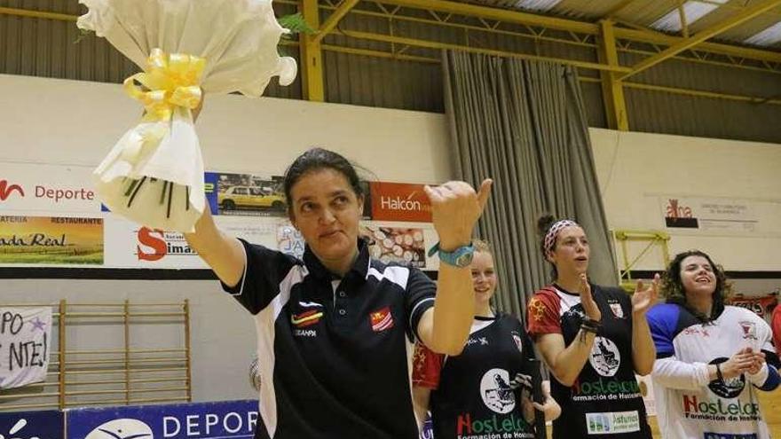 Teresa Martínez, durante un homenaje en Gijón.