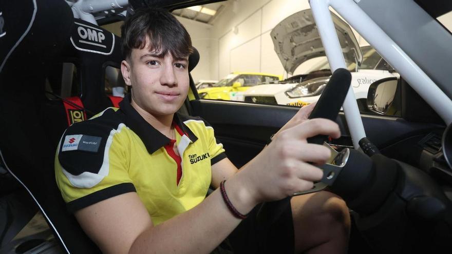 Mateo García, piloto más joven del Rally de A Coruña