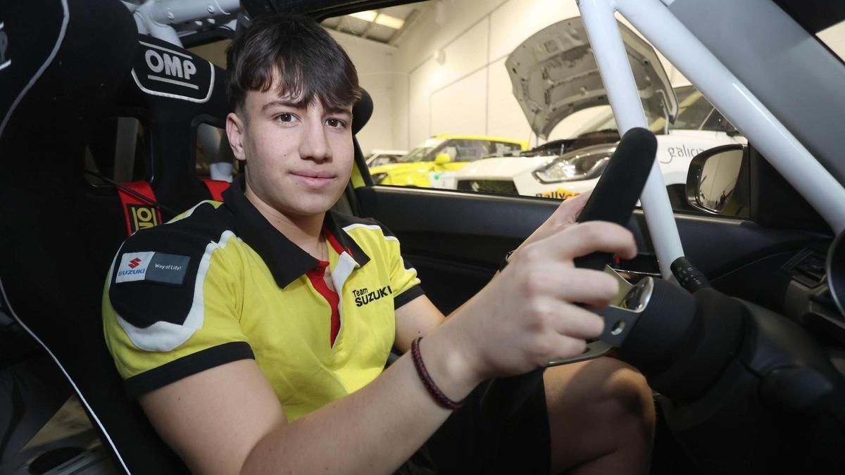 Mateo García, piloto más joven del Rally de A Coruña