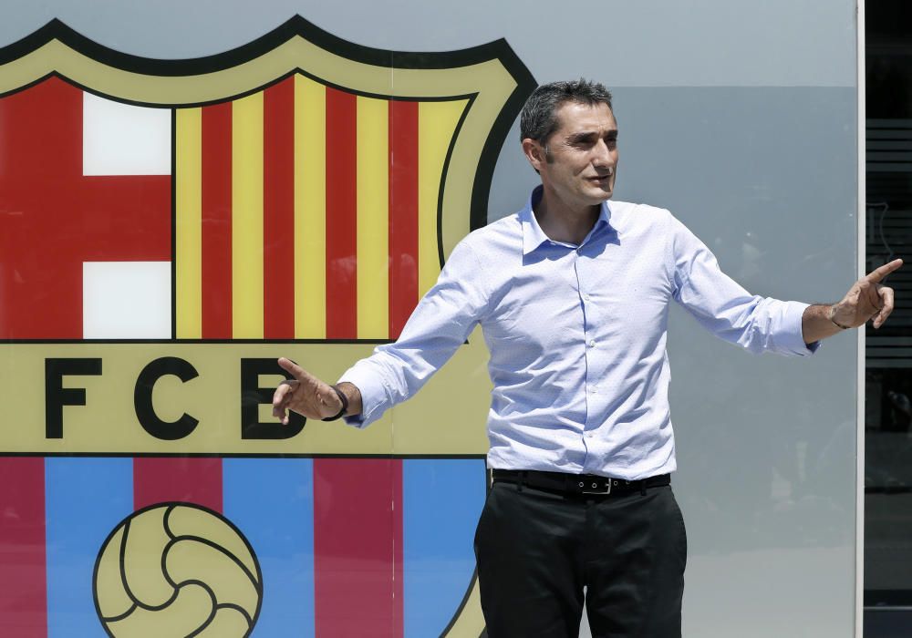 Valverde arriba a Barcelona