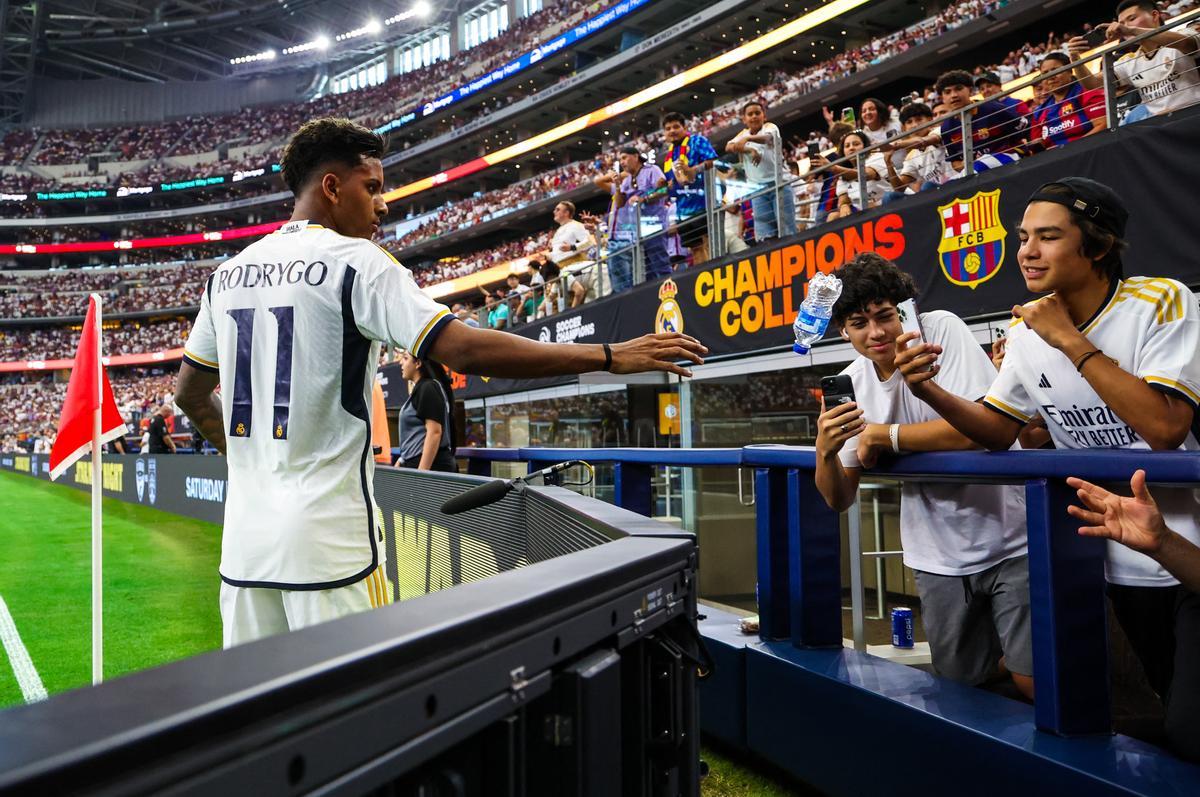 Rodrygo, jugador del Real Madrid, durante el 'Clásico' que se disputó en el AT&amp;T Stadium.