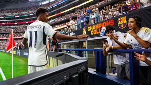 Rodrygo, jugador del Real Madrid, durante el ’Clásico’ que se disputó en el AT&T Stadium.