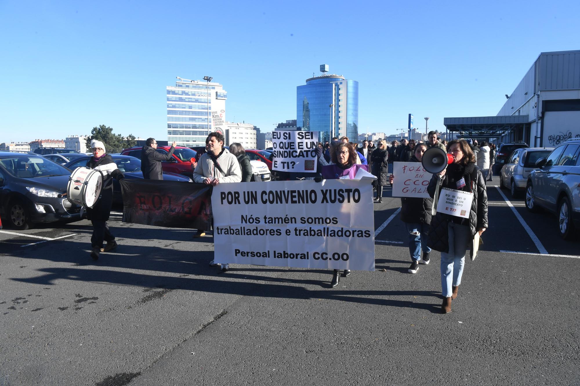 Huelga de trabajadores de CCOO: protesta en A Coruña